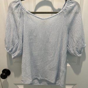 Loft Blue and White Blouse